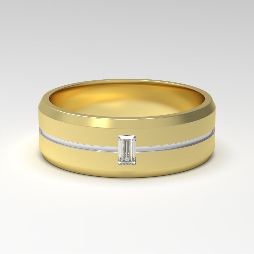 men’s baguette diamond band | classic minimal setting