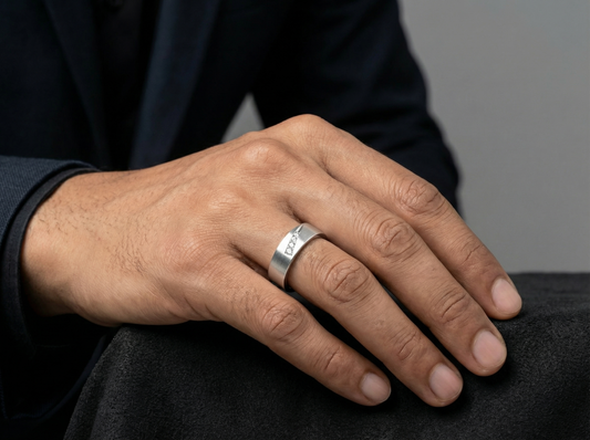 Men’s Round Diamond Channel Band | Diagonal Curve Modern Design