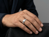 Men’s Round Diamond Channel Band | Diagonal Curve Modern Design