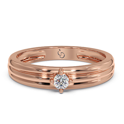 Men’s Round Brilliant Diamond Ring | Classic Solitaire Minimal Design