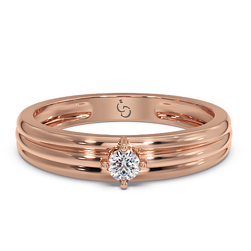 Men’s Round Brilliant Diamond Ring | Classic Solitaire Minimal Design