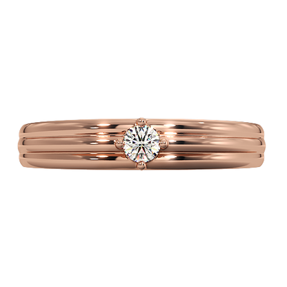 Men’s Round Brilliant Diamond Ring | Classic Solitaire Minimal Design
