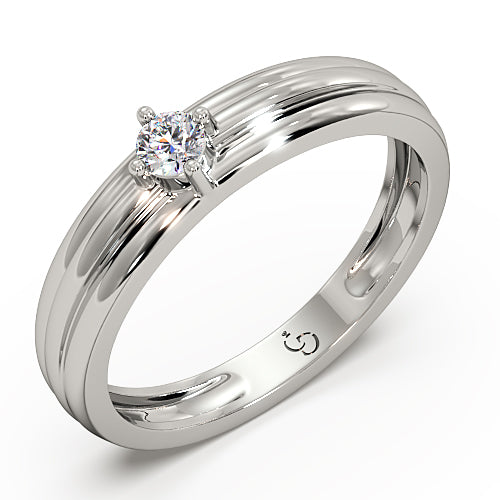 Men’s Round Brilliant Diamond Ring | Classic Solitaire Minimal Design