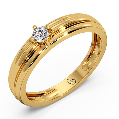 Men’s Round Brilliant Diamond Ring | Classic Solitaire Minimal Design