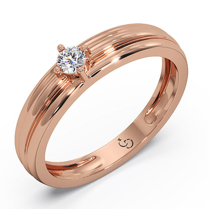 Men’s Round Brilliant Diamond Ring | Classic Solitaire Minimal Design