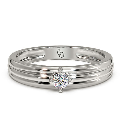 Men’s Round Brilliant Diamond Ring | Classic Solitaire Minimal Design