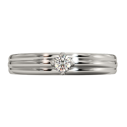 Men’s Round Brilliant Diamond Ring | Classic Solitaire Minimal Design