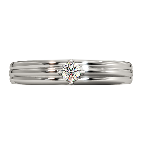 Men’s Round Brilliant Diamond Ring | Classic Solitaire Minimal Design
