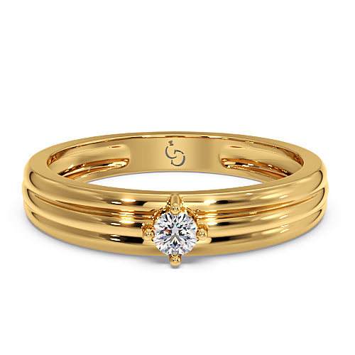 men’s round brilliant diamond ring | classic solitaire minimal design