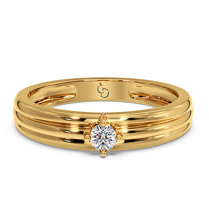 Men’s Round Brilliant Diamond Ring | Classic Solitaire Minimal Design