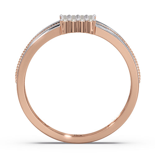 men’s square cluster diamond ring | two tone bold statement design