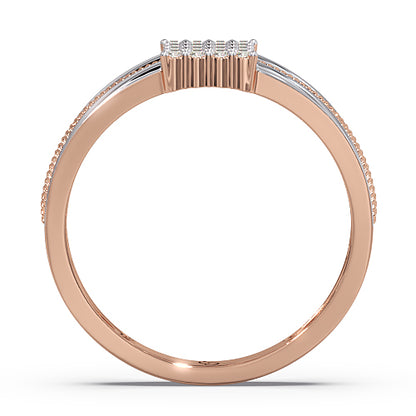 Men’s Square Cluster Diamond Ring | Two Tone Bold Statement Design