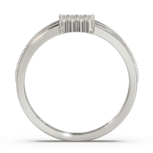 Men’s Square Cluster Diamond Ring | Two Tone Bold Statement Design