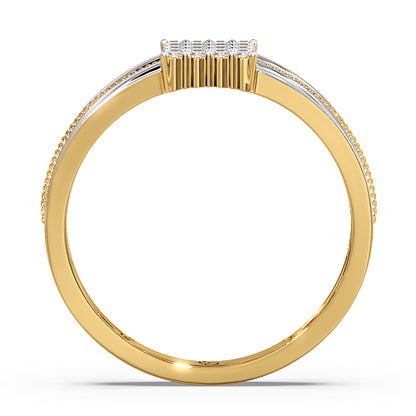 Men’s Square Cluster Diamond Ring | Two Tone Bold Statement Design