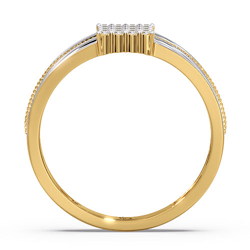 Men’s Square Cluster Diamond Ring | Two Tone Bold Statement Design