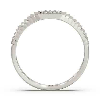 Men’s Square Cluster Diamond Ring | Two Tone Ribbed Band Design