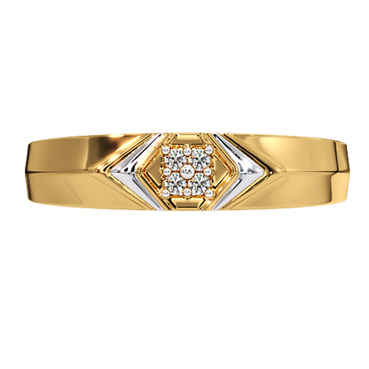 Men’s Diamond Cluster Ring | Chevron Layered Geometric Design