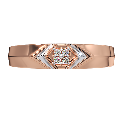men’s diamond cluster ring | chevron layered geometric design