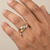 Men’s Diamond Cluster Ring | Chevron Layered Geometric Design