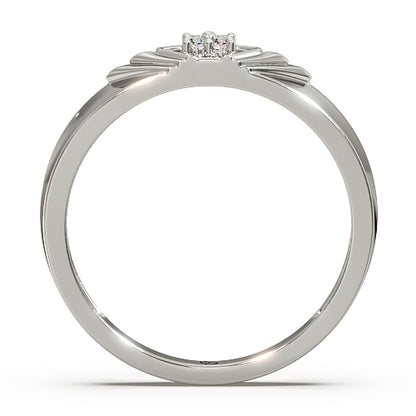 Men’s Diamond Cluster Ring | Chevron Layered Geometric Design