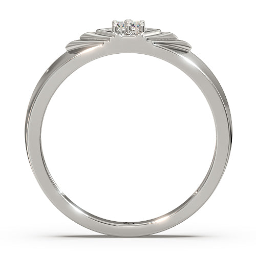 Men’s Diamond Cluster Ring | Chevron Layered Geometric Design
