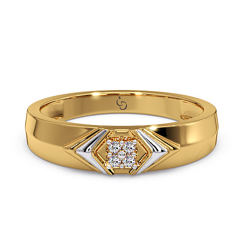 men’s diamond cluster ring | chevron layered geometric design