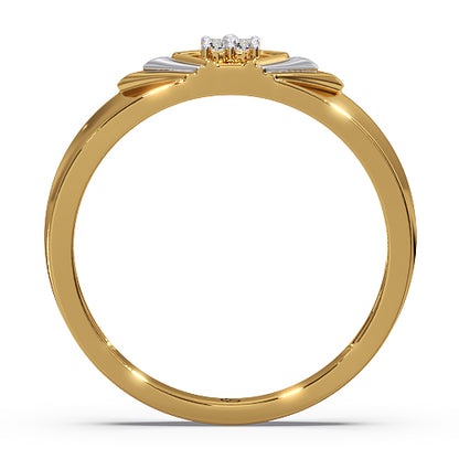 Men’s Diamond Cluster Ring | Chevron Layered Geometric Design
