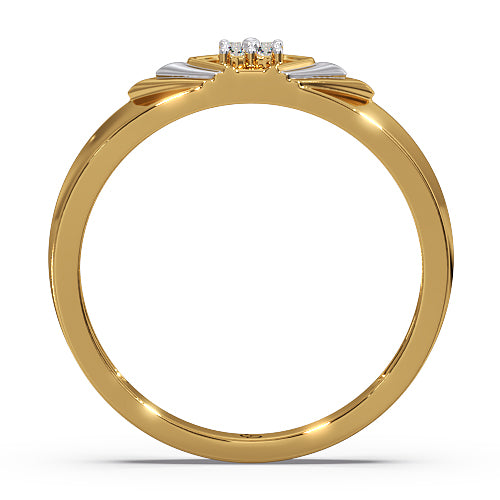 Men’s Diamond Cluster Ring | Chevron Layered Geometric Design