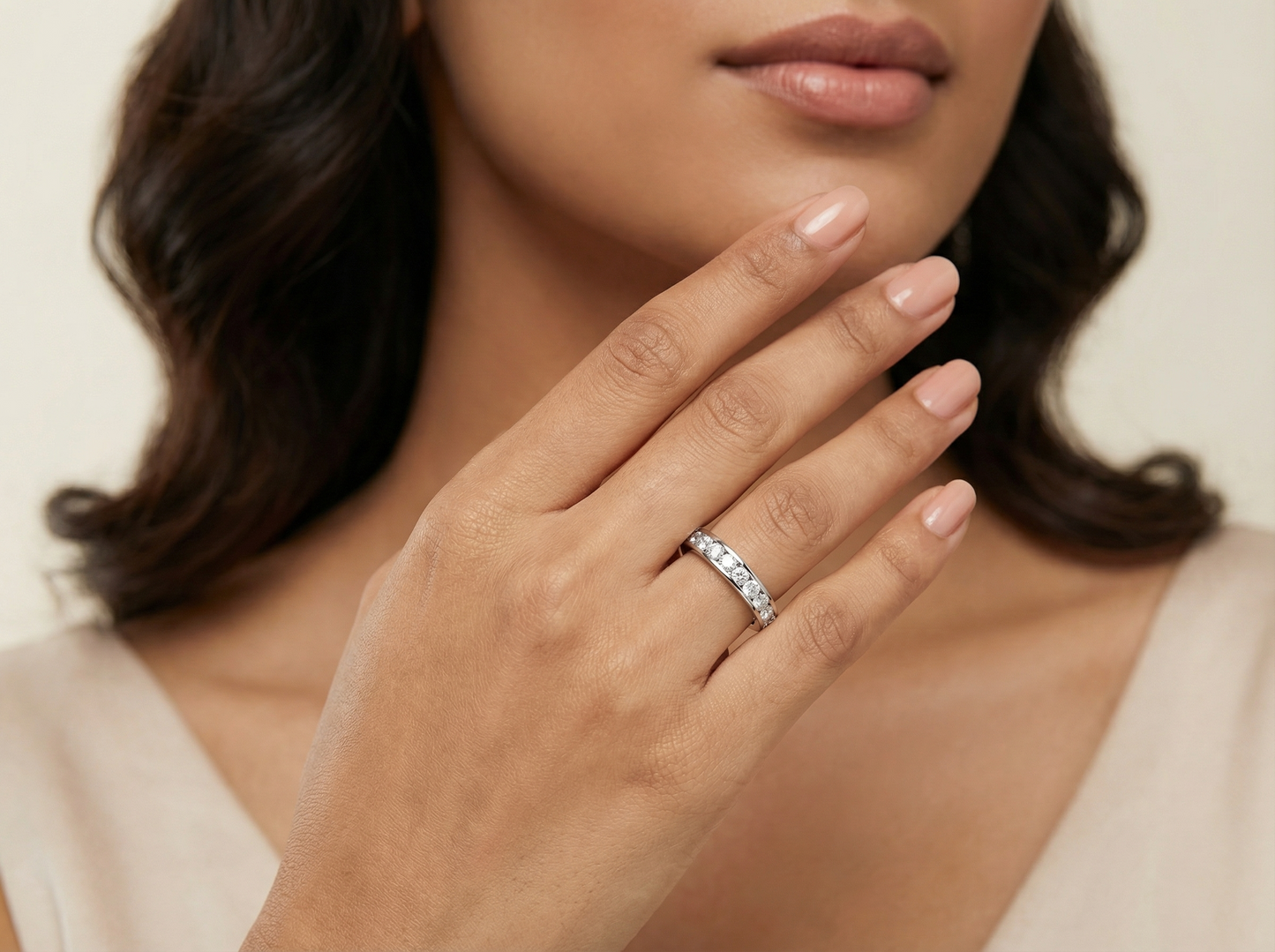 round brilliant cut diamond eternity ring | classic symbolic love & life setting