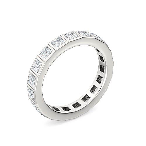 princess cut diamond eternity ring | classic single row modern pavé setting