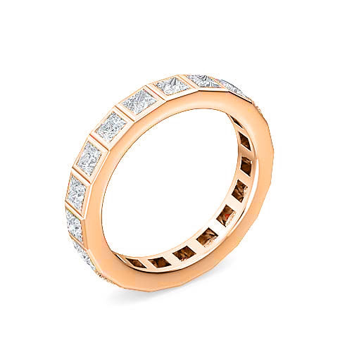 princess cut diamond eternity ring | classic single row modern pavé setting