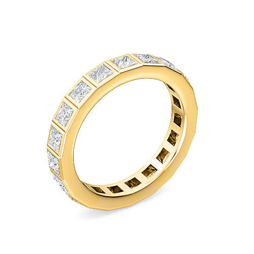 Princess Cut Diamond Eternity Ring | Classic Single Row Modern Pavé Setting