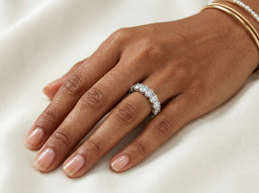 Round Brilliant Cut Diamond Eternity Ring | Bold Classic Single Prong Setting