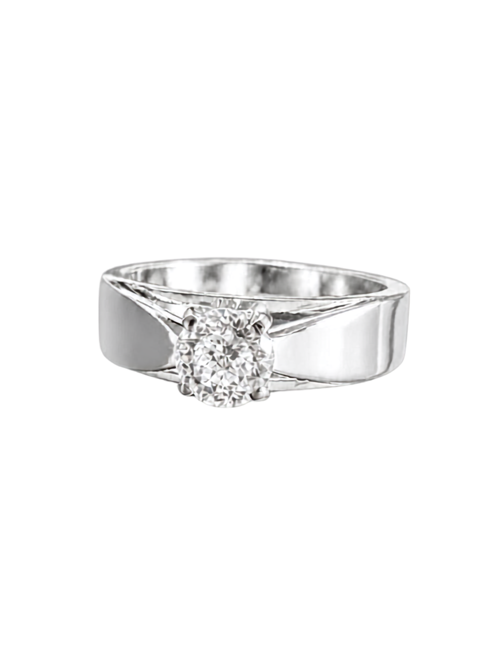 portuguese cut diamond women's solitaire ring | 1 ct solitaire split shank design