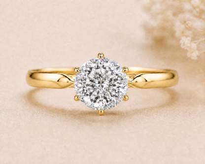 Portuguese Cut Diamond Women's Solitaire Ring | 2ct Six Prong Classic Design