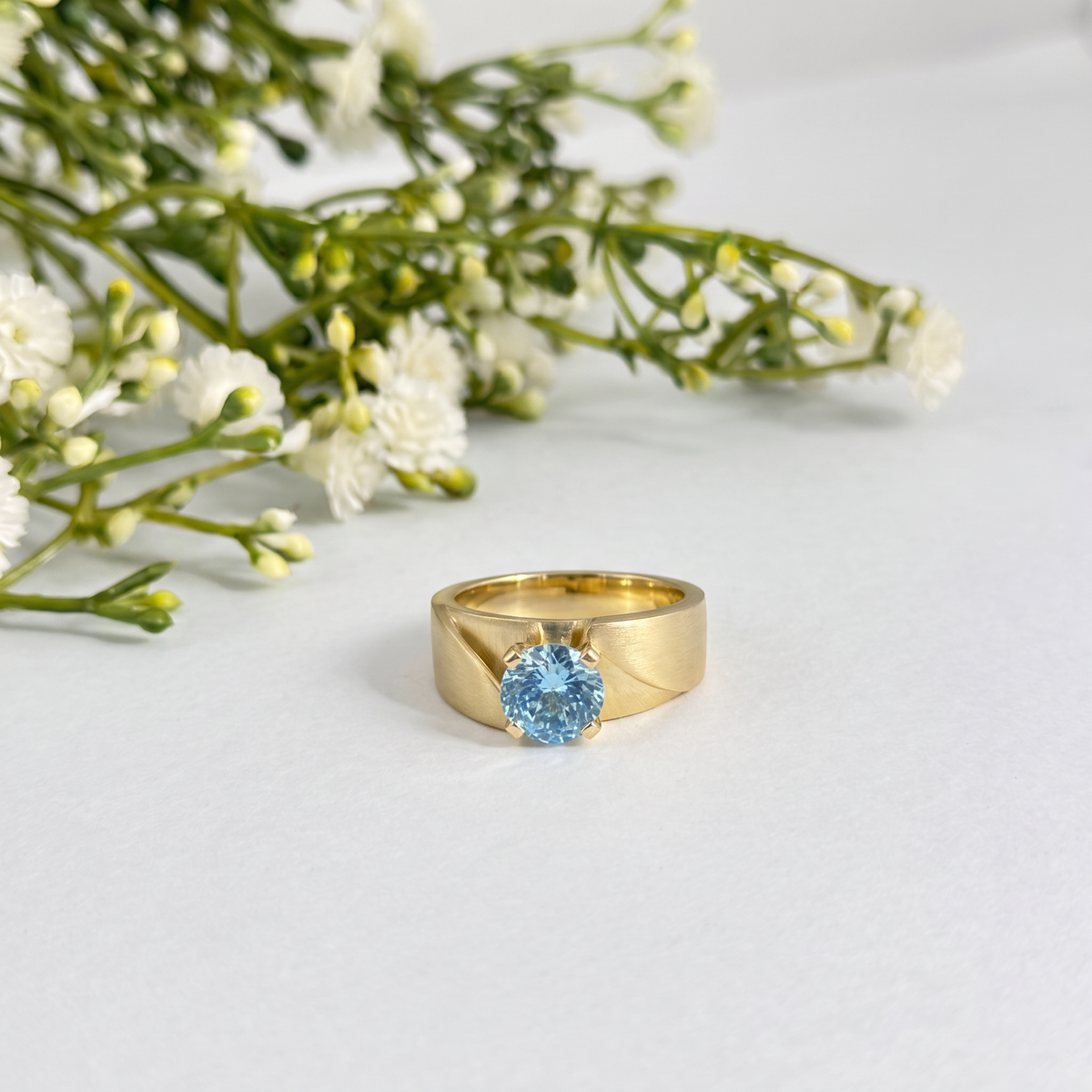 portuguese cut diamond men's solitaire ring | 2 ct solitaire modern wide band