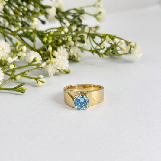 Portuguese Cut Diamond Men's Solitaire Ring | 2 CT Solitaire Modern Wide Band
