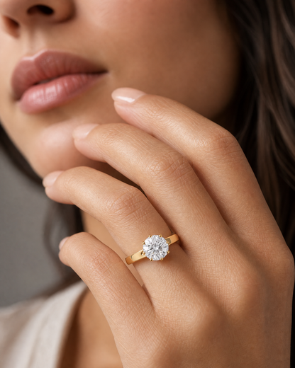 Round Cut Diamond Women's Solitaire Ring | 2ct Six Prong Classic Design
