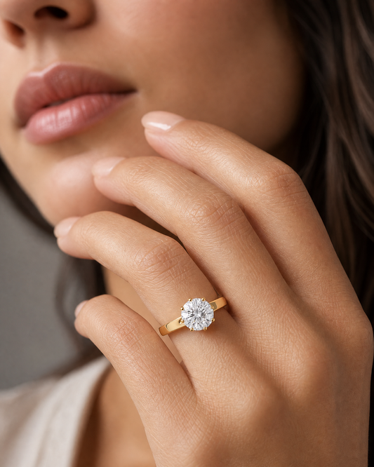 Round Cut Diamond Women's Solitaire Ring | 2ct Six Prong Classic Design