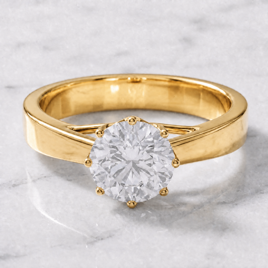 Round Cut Diamond Women's Solitaire Ring | 2ct Six Prong Classic Design