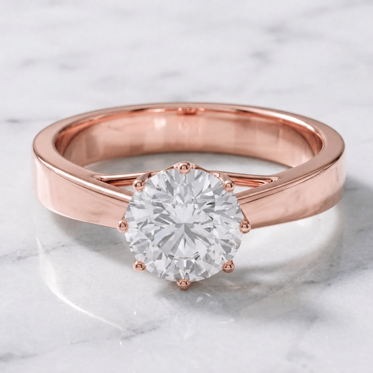 Round Cut Diamond Women's Solitaire Ring | 2ct Six Prong Classic Design