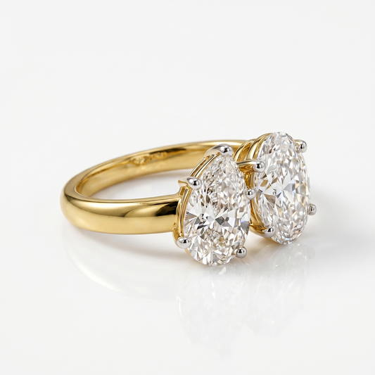 Pear & Oval Cut Diamond Toi et Moi Ring | Elegant Two Stone Design