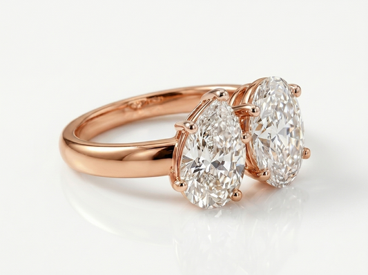 Pear & Oval Cut Diamond Toi et Moi Ring | Elegant Two Stone Design