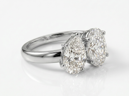 Pear & Oval Cut Diamond Toi et Moi Ring | Elegant Two Stone Design