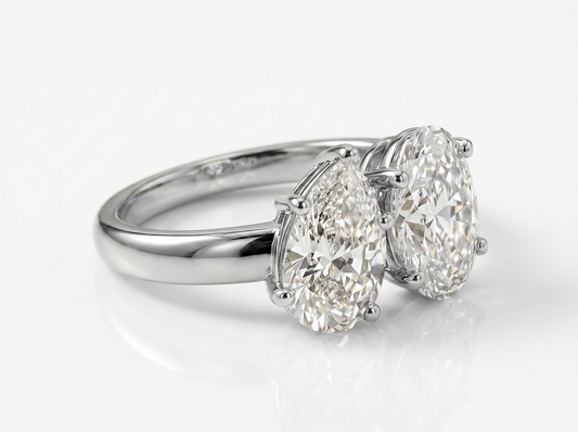 Pear & Oval Cut Diamond Toi et Moi Ring | Elegant Two Stone Design