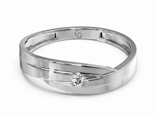 Men’s Round Brilliant Diamond Ring | Sleek Minimal Contemporary Design