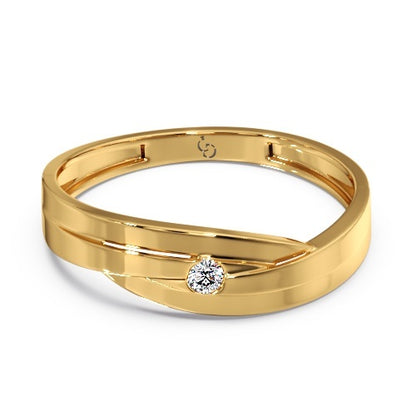 Men’s Round Brilliant Diamond Ring | Sleek Minimal Contemporary Design