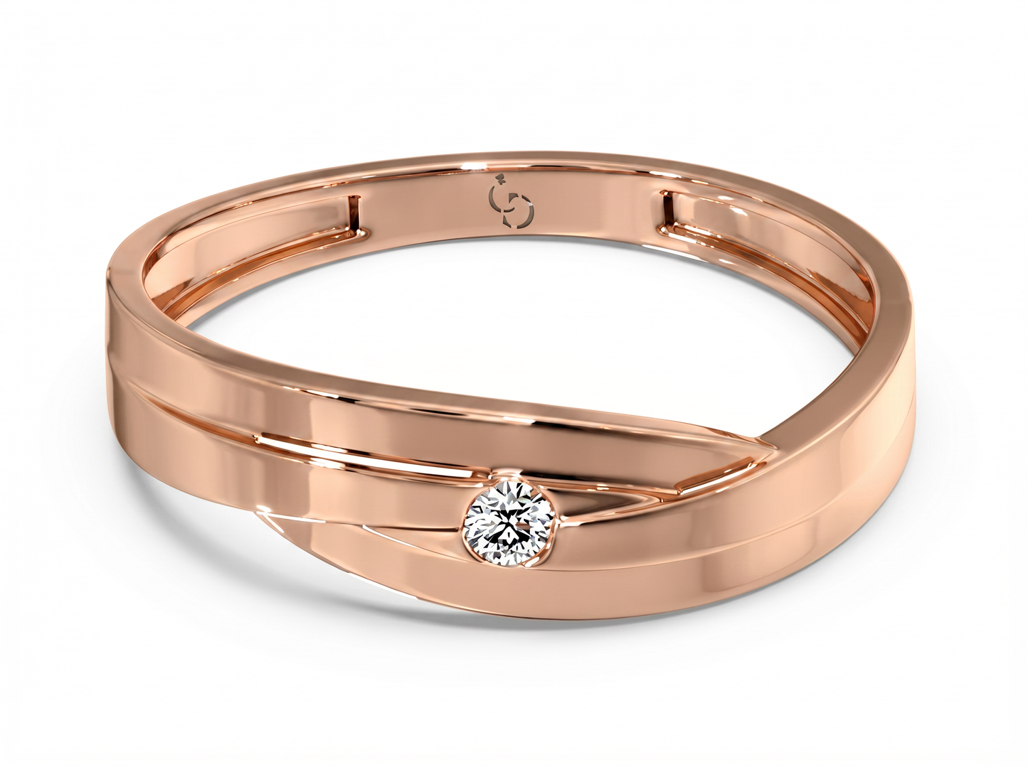 men’s round brilliant diamond ring | sleek minimal contemporary design