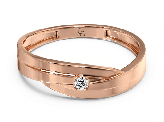 Men’s Round Brilliant Diamond Ring | Sleek Minimal Contemporary Design