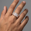 Men’s Round Brilliant Diamond Ring | Full Pavé Cluster Wide Band Design